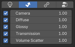 Ray Visibility tab