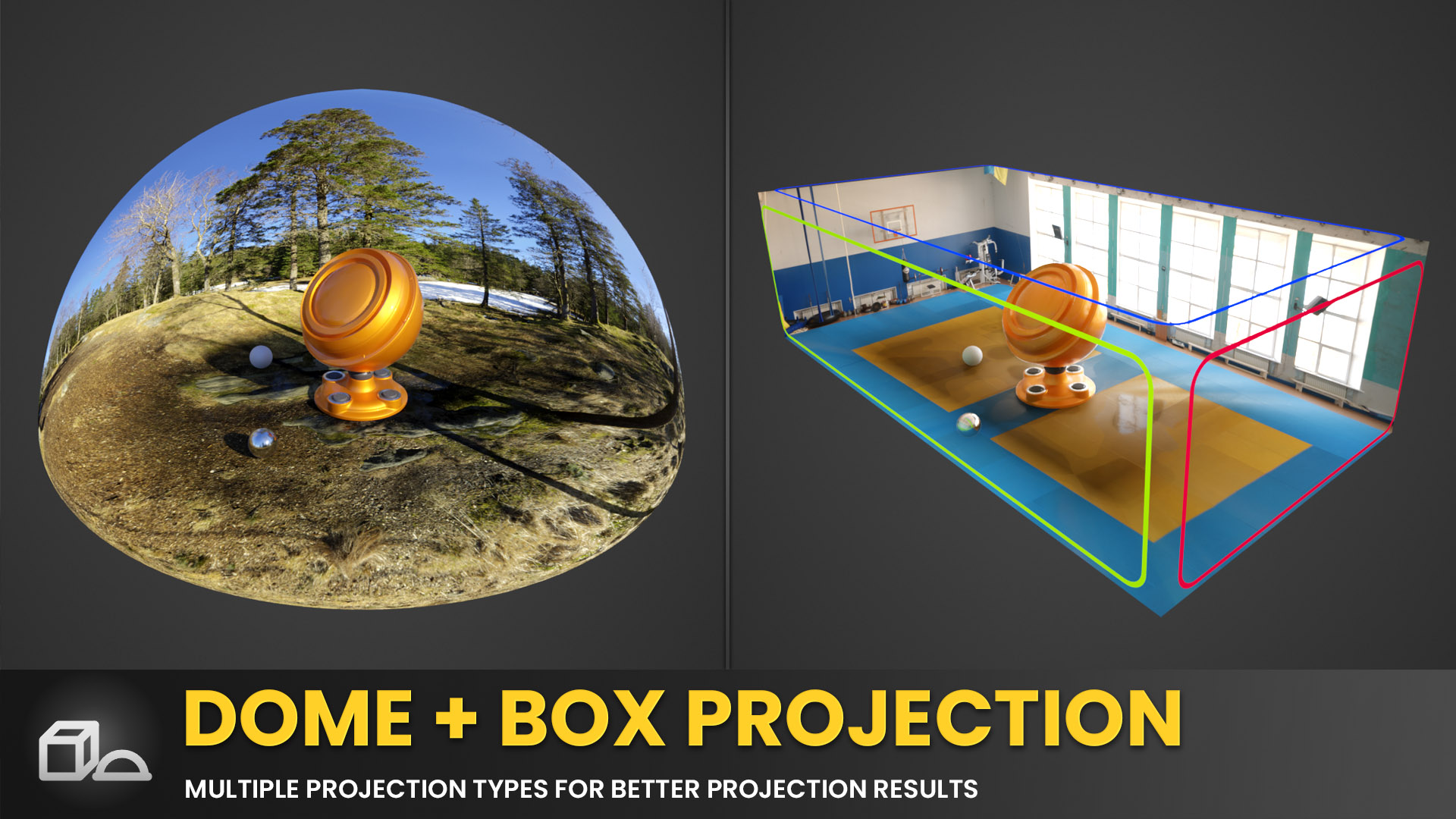 Dome and box projection